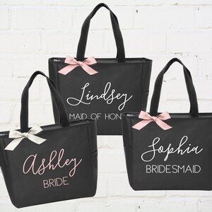 Bridesmaid Tote Bag Bridal Party Tote Maid of Honor Tote Monogrammed Tote Bag