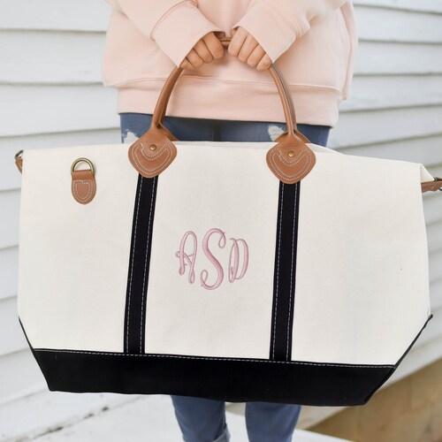Personalized Duffle Bag Weekender Bag Women Canvas Duffle Etsy