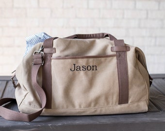 Personalized Weekender Bag, Groomsmen Gifts, Monogram Duffle Bag, Groomsmen Bags, Gifts for Him A19