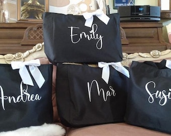 Sacs fourre-tout de demoiselle d'honneur, fourre-tout de demoiselle d'honneur, sacs de demoiselle d'honneur personnalisés, cadeaux de demoiselle d'honneur de mariée