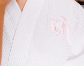 Bridal Party Monogram Robe Bridesmaid Gift Bride Waffle Robe