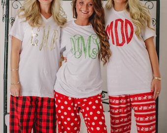 monogram pjs etsy