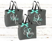 Personalized Bridal Tote Bag, Bridesmaid Tote Bag, Maid of Honor Tote Bag, Monogrammed Tote Bag (BR031)