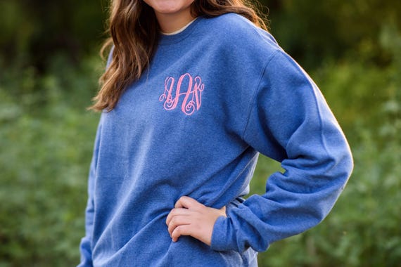 Monogrammed Sweatshirt ~ Monogram Crewneck Sweater Personalized ~ Gifts for Her