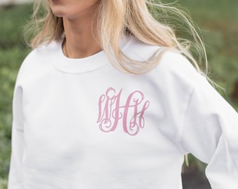 Monogrammed Sweatshirt Monogram Sweater Personalized Crewneck Sweatshirt Women Gift for Her