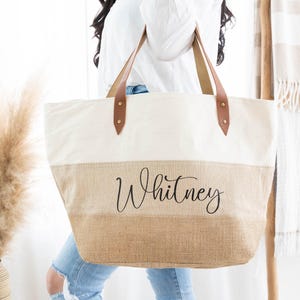 Bridesmaid Tote Bags, Personalized Bridesmaid Bags, Canvas Tote Bag with Zipper, Bridal Party Bridesmaid Gifts