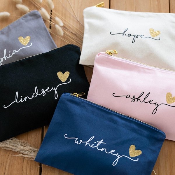 Bridesmaid Makeup Bags, Personalized Cosmetic Bags, Bridesmaid Proposal Gifts, Make up Bag