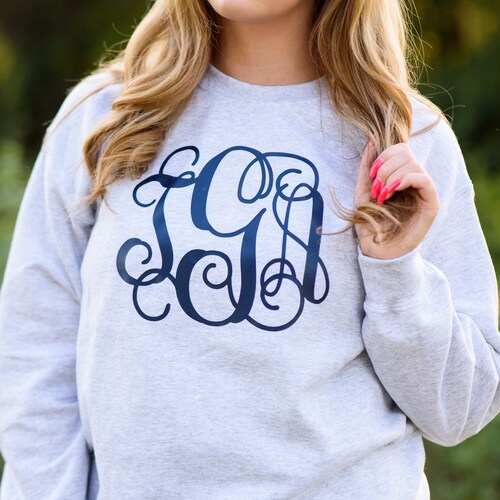 Monogrammed Sweatshirt Monogram Sweater Crewneck Gift - Etsy