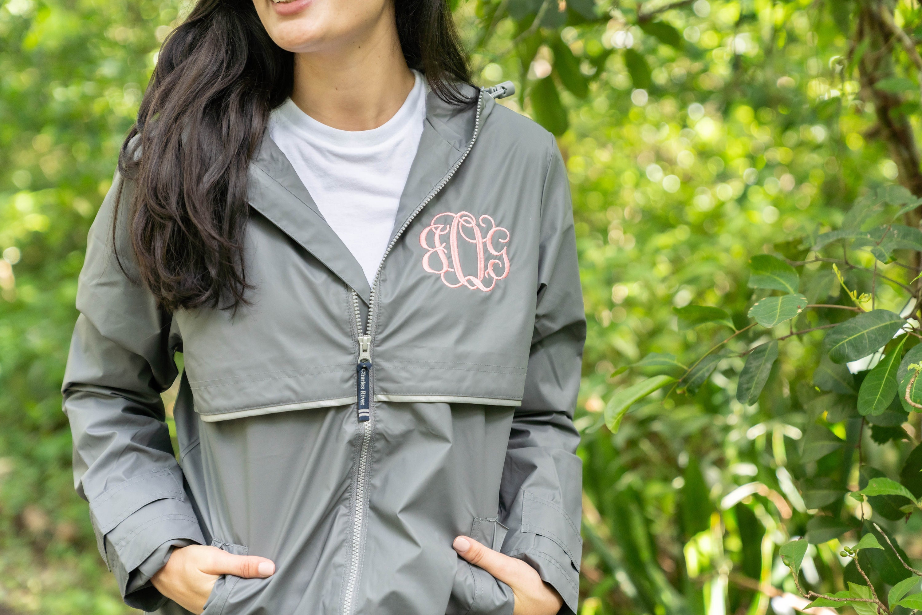 Monogrammed Periwinkle New Englander Rain Jacket