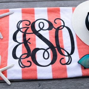 Monogrammed Beach Towel Etsy