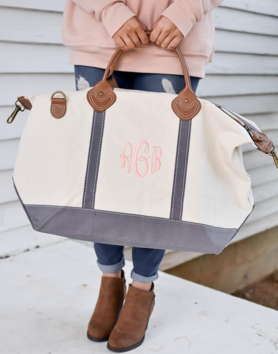 Weekender Bag Women, Personalized Duffle Bag, Canvas Duffle Bag, Bridesmaid Gift, Personalized Gift for Her