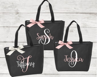 7 Monogrammed Tote Bag Bridesmaid Tote Bags Monogrammed Bridesmaid Totes Personalized Tote Bags Monogrammed Tote Bride Tote Bag (BR031) \