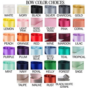 a chart of different colors of satin ribbons