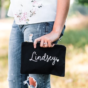 Bridesmaid Cosmetic Bag, Personalized Makeup Bag, Bridesmaid Gift, Make up Bag