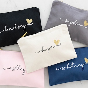 Bridesmaid Makeup Bags, Personalized Cosmetic Bags, Bridesmaid Proposal Gifts, Make up Bag BR036 image 5