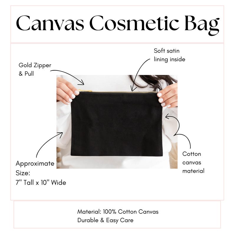 Teacher Bag, Personalized Canvas Makeup Bag for Teachers, Teacher Pencil Bag, Teacher Gifts under 10 image 3