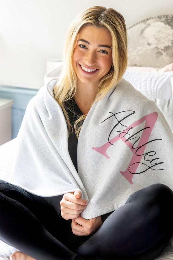 Personalized Blanket with Name, Custom Throw Blanket, Monogrammed Blanket for Adults, Personalized Gifts