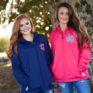Monogrammed Rain Jacket Personalized Rain Coat Embroidered Jacket