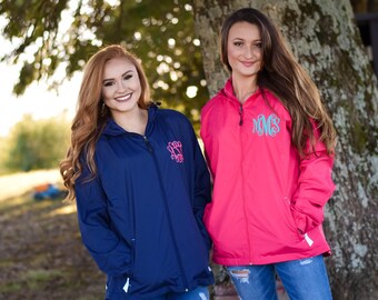 Monogrammed Rain Jacket Personalized Rain Coat Embroidered Jacket