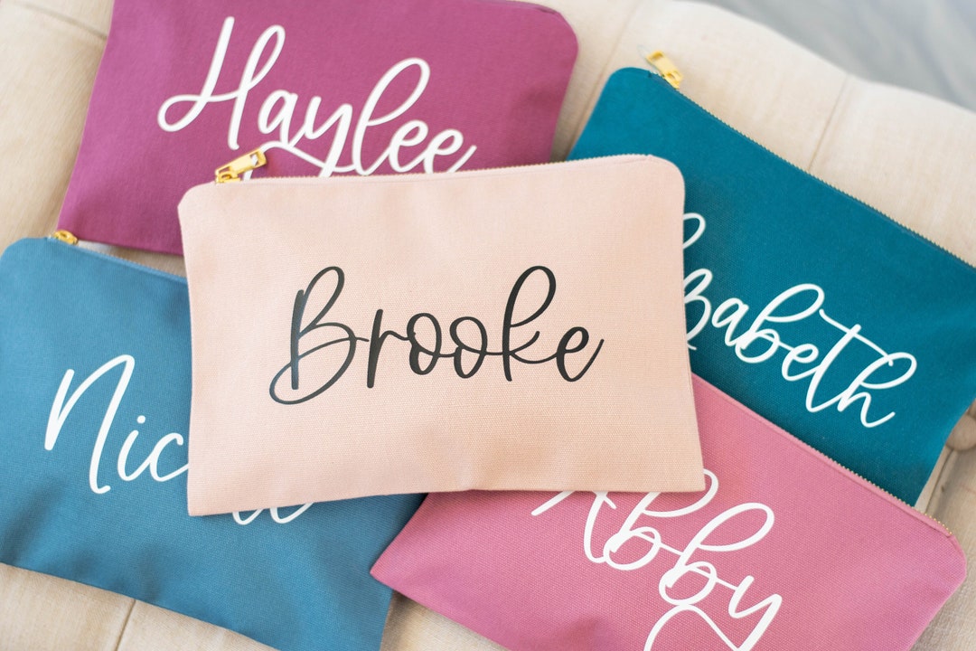 Bridesmaid Makeup Bags, Personalized Cosmetic Bags, Bridesmaid Proposal ...