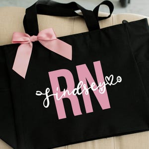 Nurse Bag, Nursing Tote Bag Personalized, Nurse Gifts, Nurse Graduation Gift, RN LPN CNA Bag, Nursing Student Gifts image 1