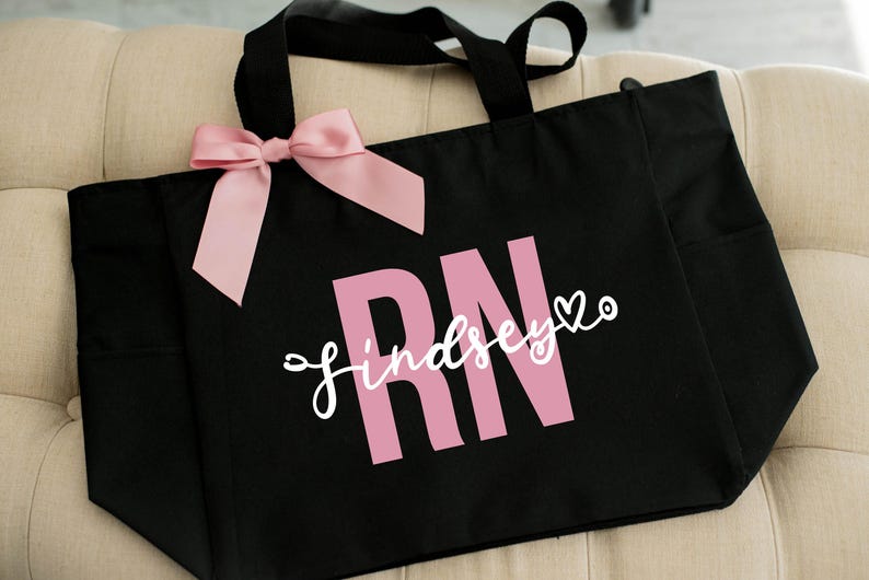 Nurse Bag, Nursing Tote Bag Personalized, Nurse Gifts, Nurse Graduation Gift, RN LPN CNA Bag, Nursing Student Gifts image 1