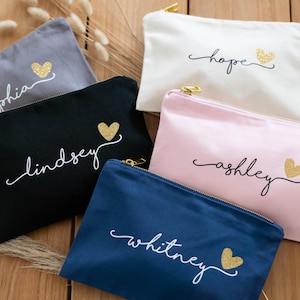 Bridesmaid Makeup Bags, Personalized Cosmetic Bags, Bridesmaid Proposal Gifts, Make up Bag