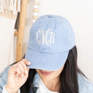 Embroidered Monogram Hats for Women, Custom Monogrammed Baseball Hat, Personalized Initial Baseball Cap