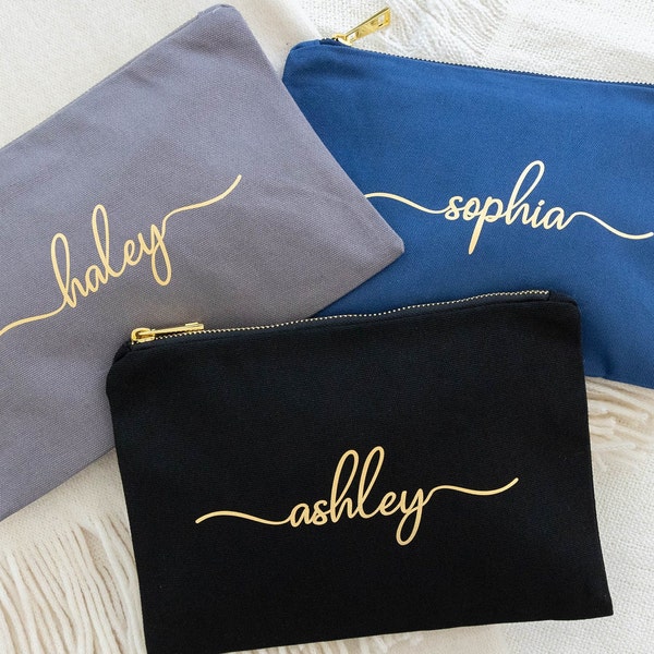 Personalized Makeup Bags, Bridesmaid Cosmetic Bags, Bridesmaid Proposal Gifts, Make up Bag (BR170)