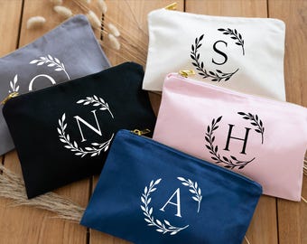 Monogram Makeup Bags Personalized, Custom Make Up Bag, Bridesmaid Proposal Gifts, Cosmetic Bag