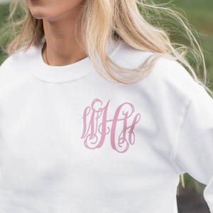 Monogrammed Sweatshirt Monogram Sweater Personalized Crewneck Sweatshirt Women Gift for Her