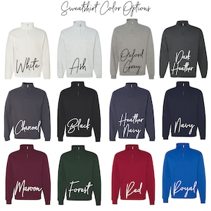 Monogram Quarter Zip Sweatshirt Monogrammed Pullover for Her Personalized Sweatshirt Women Personalized Gift MG003 image 2