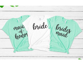 Bridesmaid Shirts, Bride Shirt, Bridal Party Shirts, Maid of Honor Shirt, Bridesmaid Gift (BR058) B33
