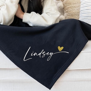 Custom Blanket with Name, Personalized Throw Blanket, Monogram Stadium Blanket for Adults, Personalized Gifts