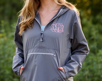 Charles River Monogrammed Pullover Rain Jacket Monogram Quarter Zip Pack N Go Rain Coat E3