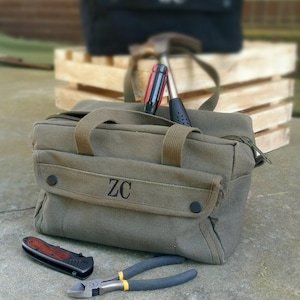 Groomsmen Personalized Military Style Mechanic Canvas Tool Bag Kit Ammo Bag Groomsman ~Father&#39;s Day Gift~Anniversary R2