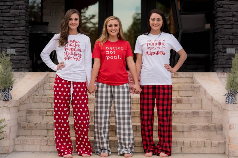 Family Christmas Pajama Pants Adult Christmas Pajamas Pants for Women Womens Christmas Pjs Pants Family B49 image 1