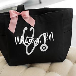 Nurse Bag, Nursing Tote Bag Personalized, Nurse Gifts, Nurse Graduation Gift, RN LPN CNA Bag, Nursing Student Gifts image 10