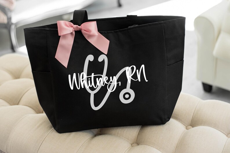 Nurse Bag, Nursing Tote Bag Personalized, Nurse Gifts, Nurse Graduation Gift, RN LPN CNA Bag, Nursing Student Gifts image 10