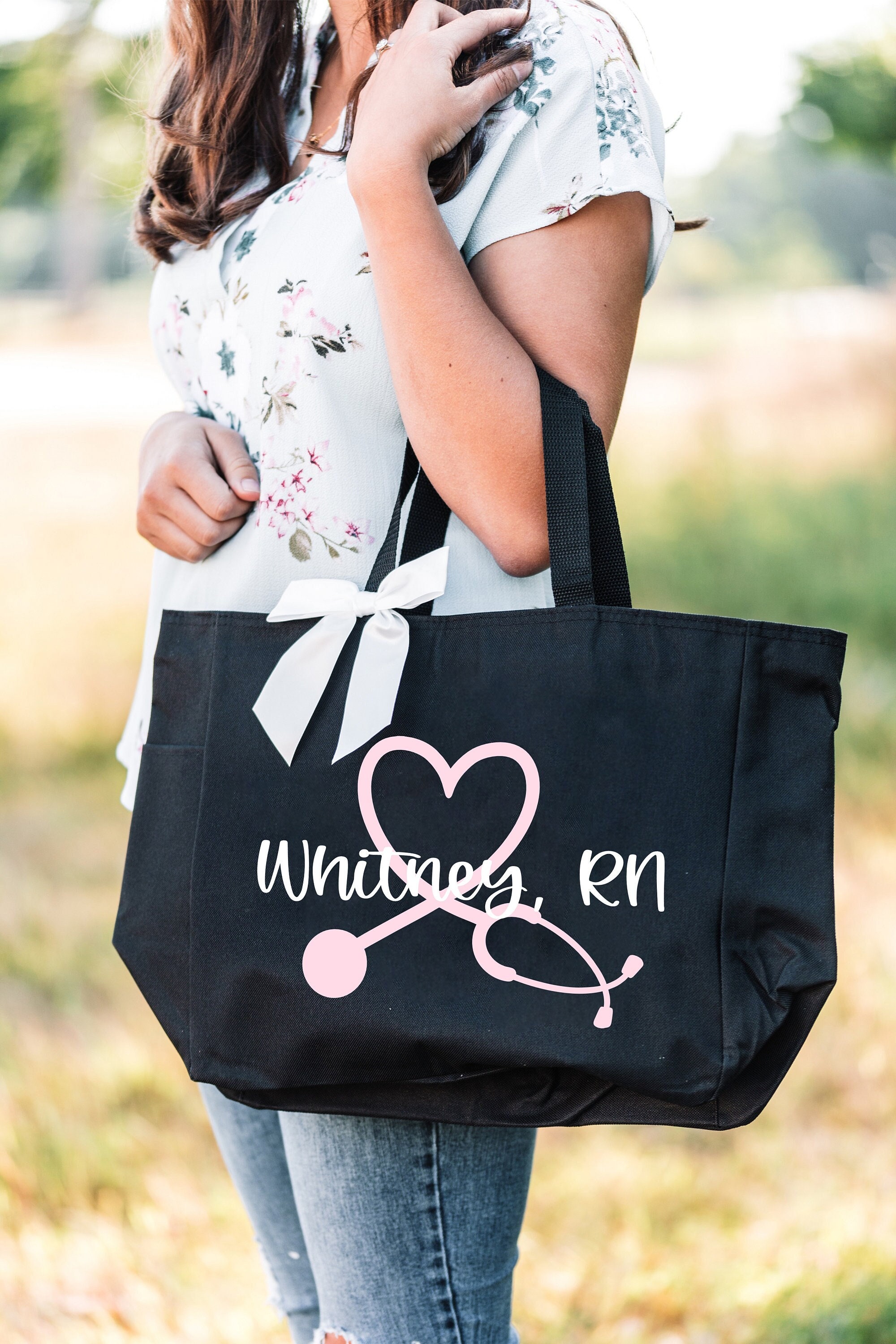 Personalized Monogram Tote Bag Nurse Doctor