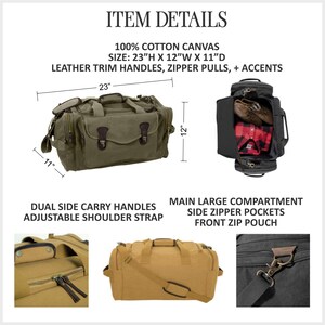 Bolsa de fin de semana personalizada para hombre, bolsa de lona para hombre, regalo para padrinos de boda, bolso de mano, regalo para padrino. imagen 7