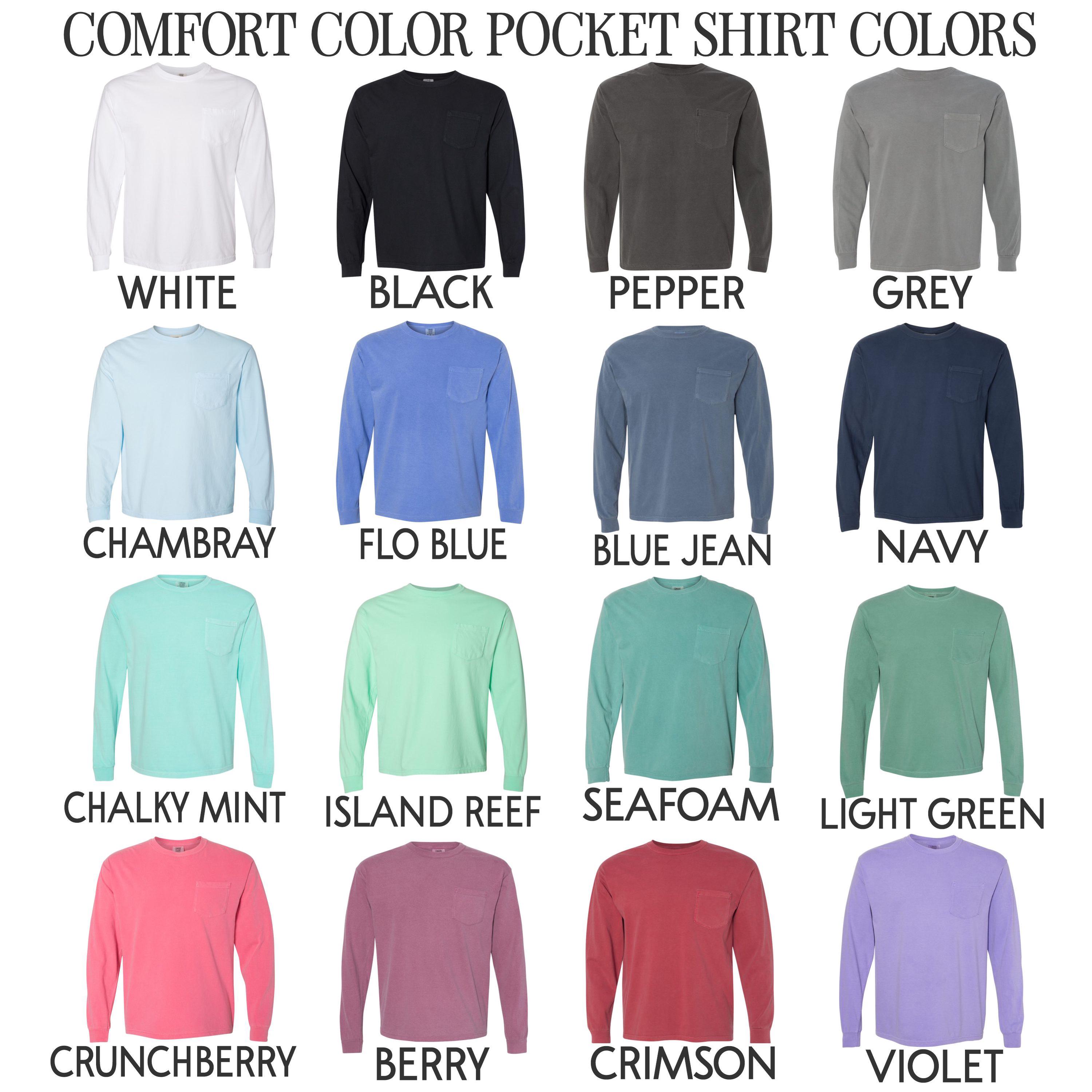 ♡ Comfort Colors Long Sleeve Monogrammed Pocket Tee Shirt