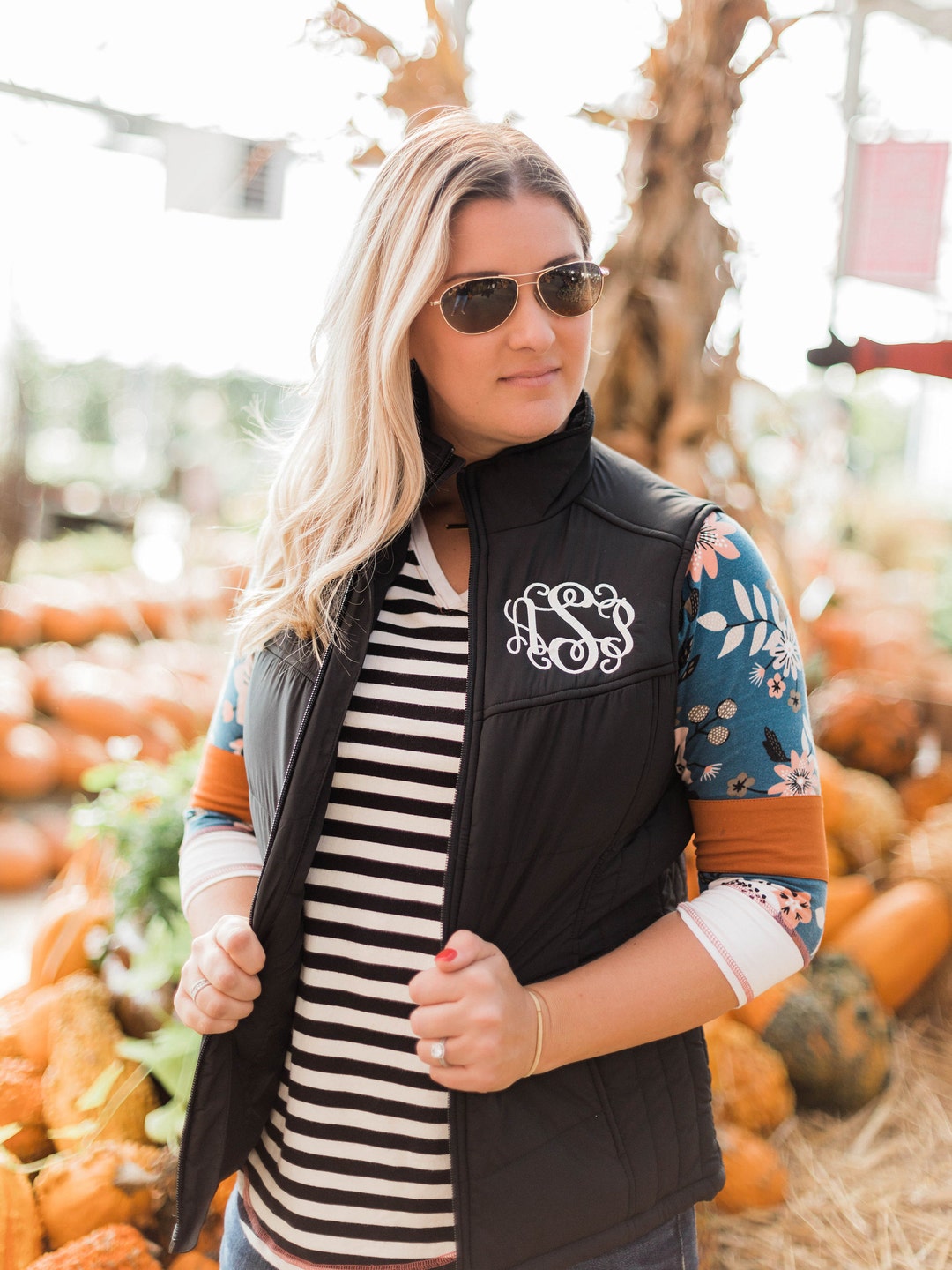 monogram puffer vest