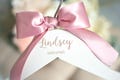 Bridesmaid Hangers Personalized, Engraved Wood Wedding Dress Hanger, Custom Bride Hanger