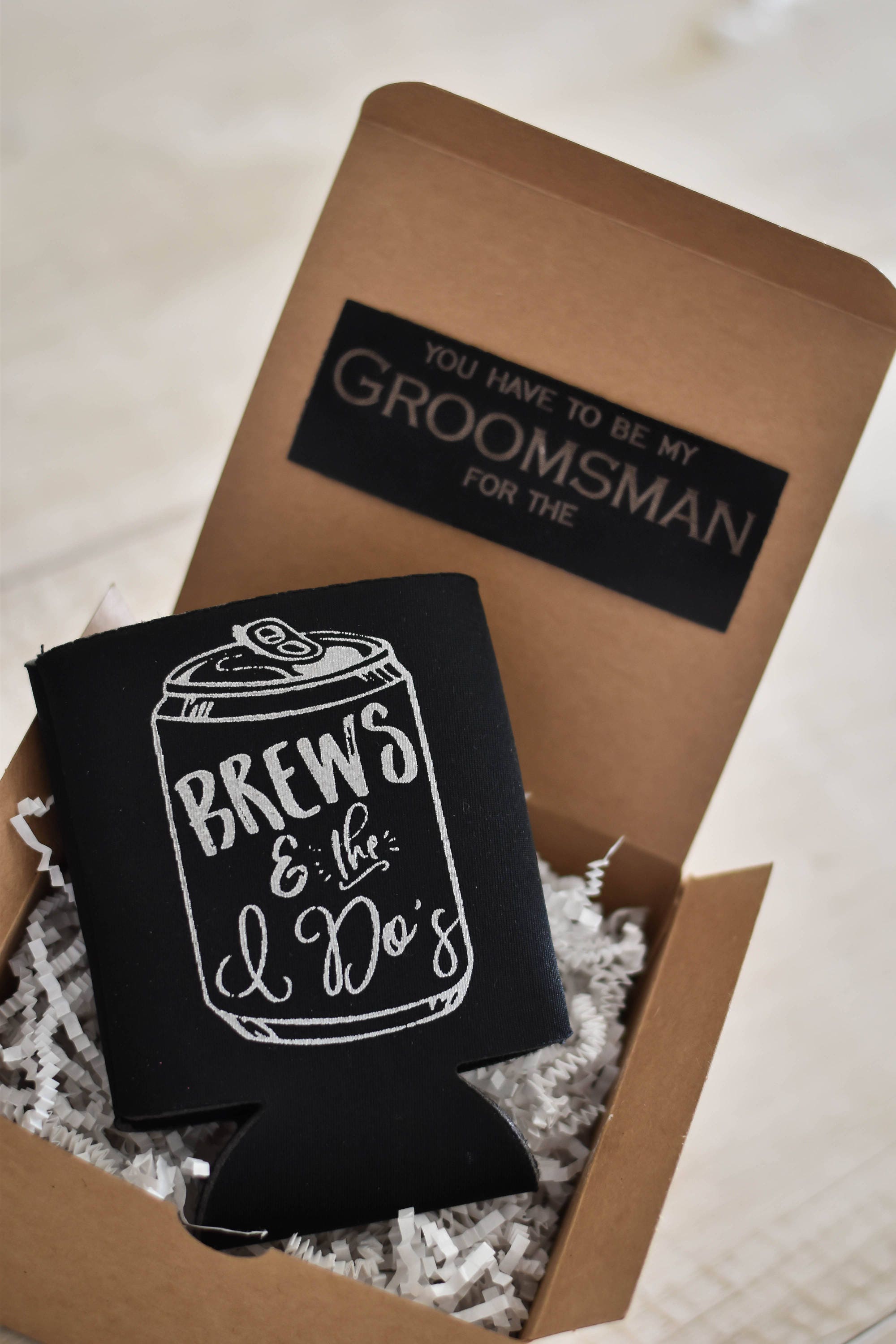 Two-Tone Drink Koozie - Groovy Groomsmen Gifts
