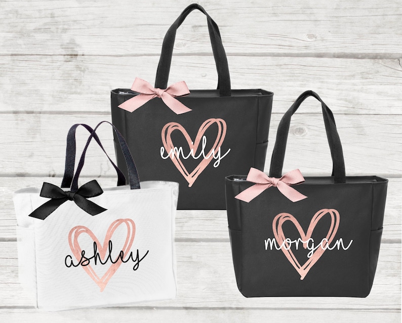 Bridesmaid Tote Bags, Maid of Honor Tote, Personalized Bridesmaid Bags, Bridal Party Bridesmaid Gifts  (BR063) 