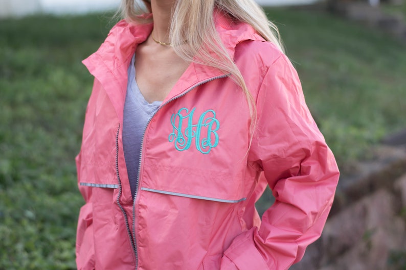 Monogrammed Rain Jacket for Women Rain Coat Personalized Gifts for Her image 2