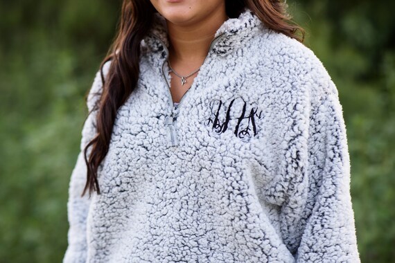 Monogrammed Sherpa Quarter-Zip Pullover