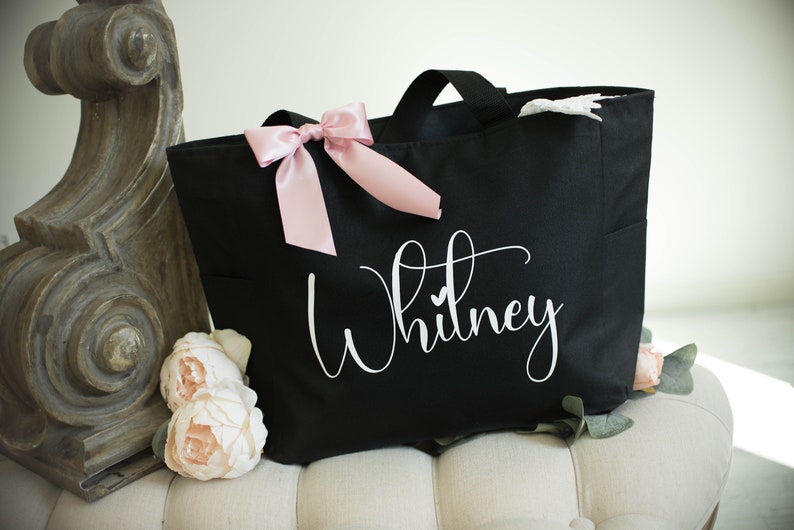 Bridesmaid Tote Bags, Maid of Honor Tote, Personalized Bridesmaid Bags, Bridal Party Bridesmaid Gifts (BR010) 