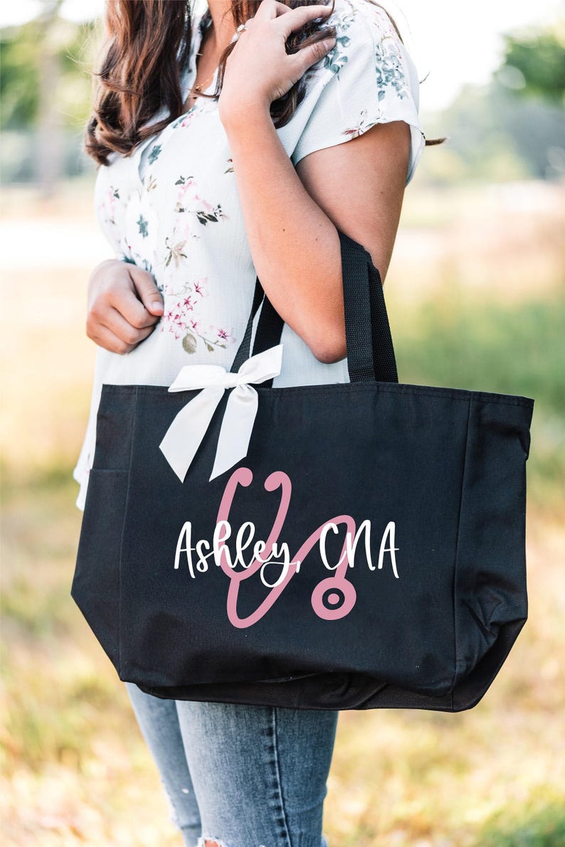 Nurse Bag, Nursing Tote Bag Personalized, Nurse Gifts, Nurse Graduation Gift, RN LPN CNA Bag, Nursing Student Gifts image 2